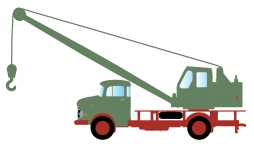 MiNis LC4752 - N - Mercedes-Benz L322 Mobilkran - grün/rot